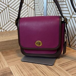Coach Magenta and Brown Crossbody Bag